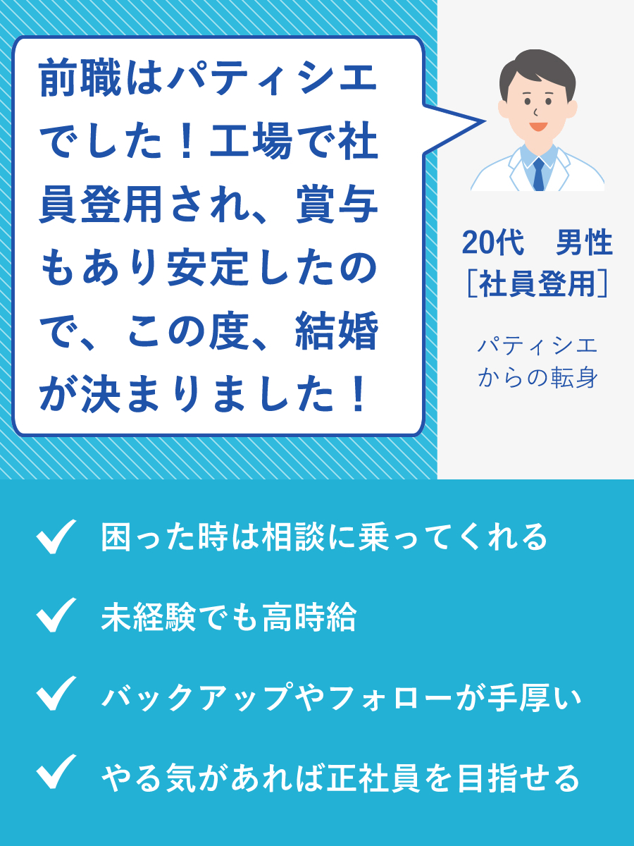 20代　男性［社員登用］パティシエからの転身